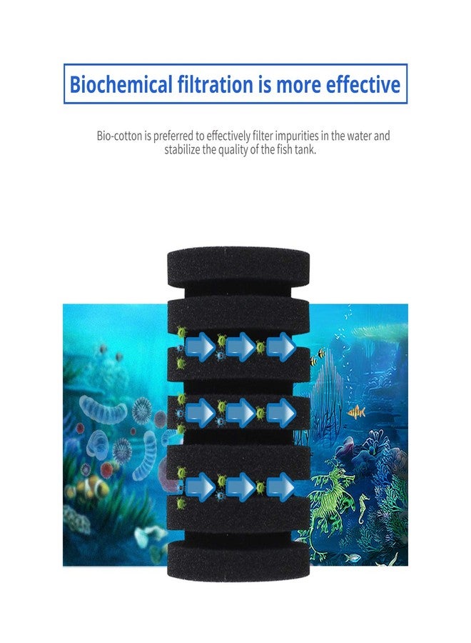 UPETTOOLS 10-40 Gla Aquarium Sponge Filter Ultra Quiet Aquarium Air Pump Small Sponge Fish Tank Filter Comes with 2 Sponges 2of Bio Ceramic Media Balls - Image 3